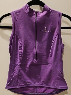 Women's shebeest Purple Sleeveless Cycling Tank with Front Zip